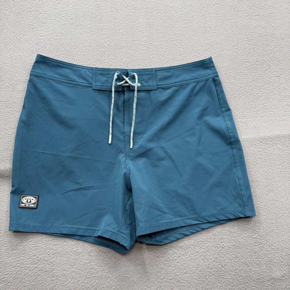 Animal Swim Shorts Mens 34 Blue Solid Trunks UnLined Quick Dry Stretch‎ Beach